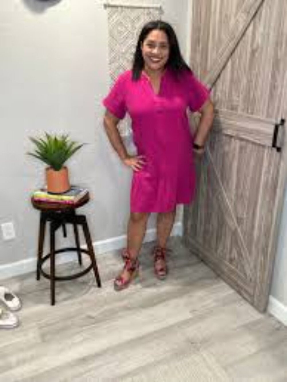bobi Hot Pink Lightweight Tunic Medium